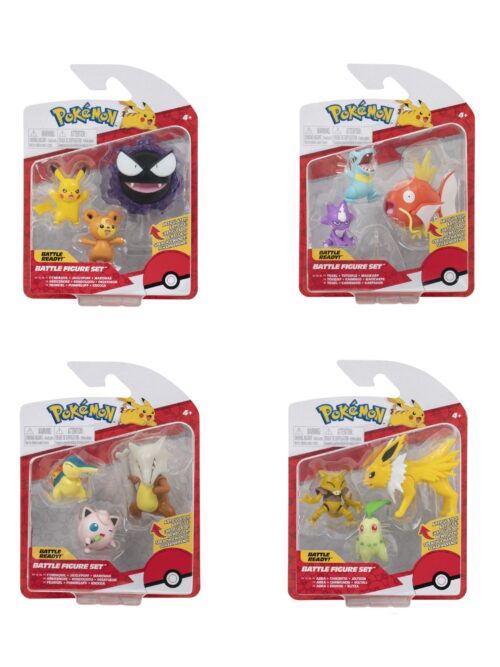 Pokémon: Battle Figure - Zestaw z 3 figurkami Pokémon (Mix 4 sztuki)