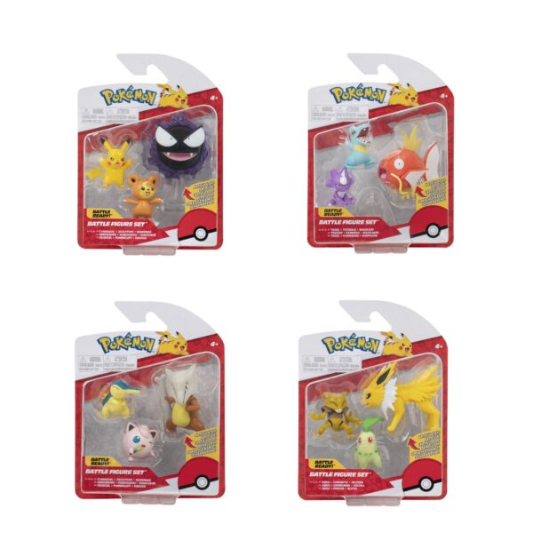 Pokémon: Battle Figure - Zestaw z 3 figurkami Pokémon (Mix 4 sztuki)