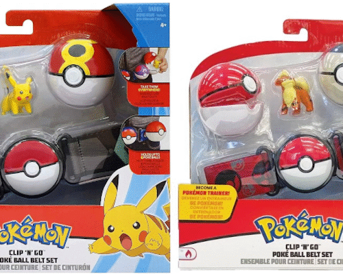 Pokémon: ClipnGo Belt set - Zestaw Pas Trenera mix 4 sztuki