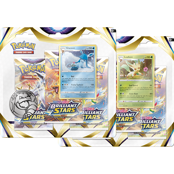 Pokémon TCG: Brilliant Stars 3-Pack Blister (24 sztuki)