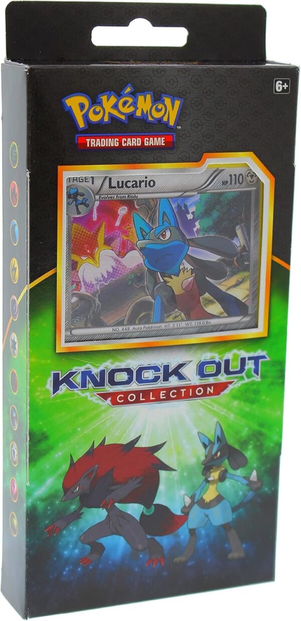 Pokemon TCG: Kolekcja Knock Out Losowa oferta | Zdobądź 3 rzadkie folie Lucario, Bisharp i Zoroark LUB Tyranitar, Shiftry i Vivillon | Plus 2 pakiety Booster Pack Zestaw kart kolekcjonerskich